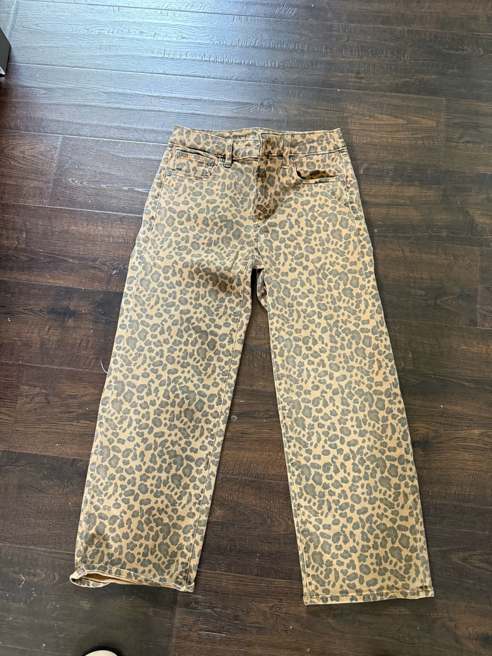 American Eagle Outfitters Tan Leopard Print Boot Cut Pants